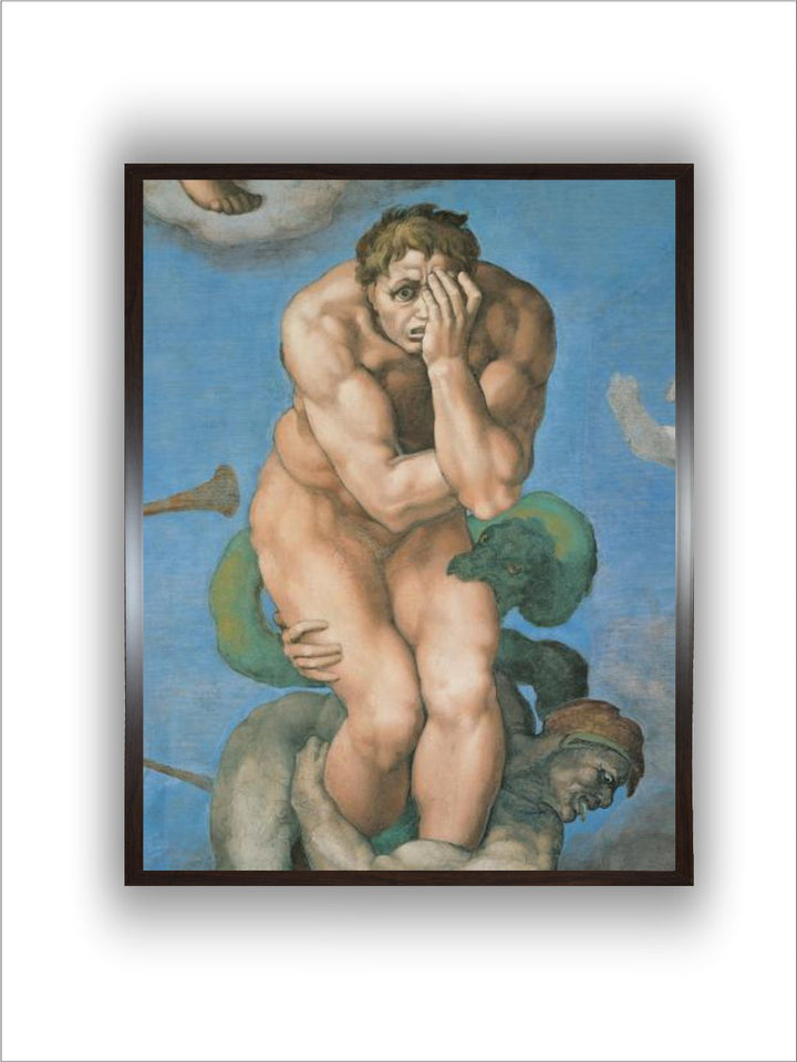 Sistine Chapel, the Last Judgment. a damned Soul by Michelangelo Buonarroti