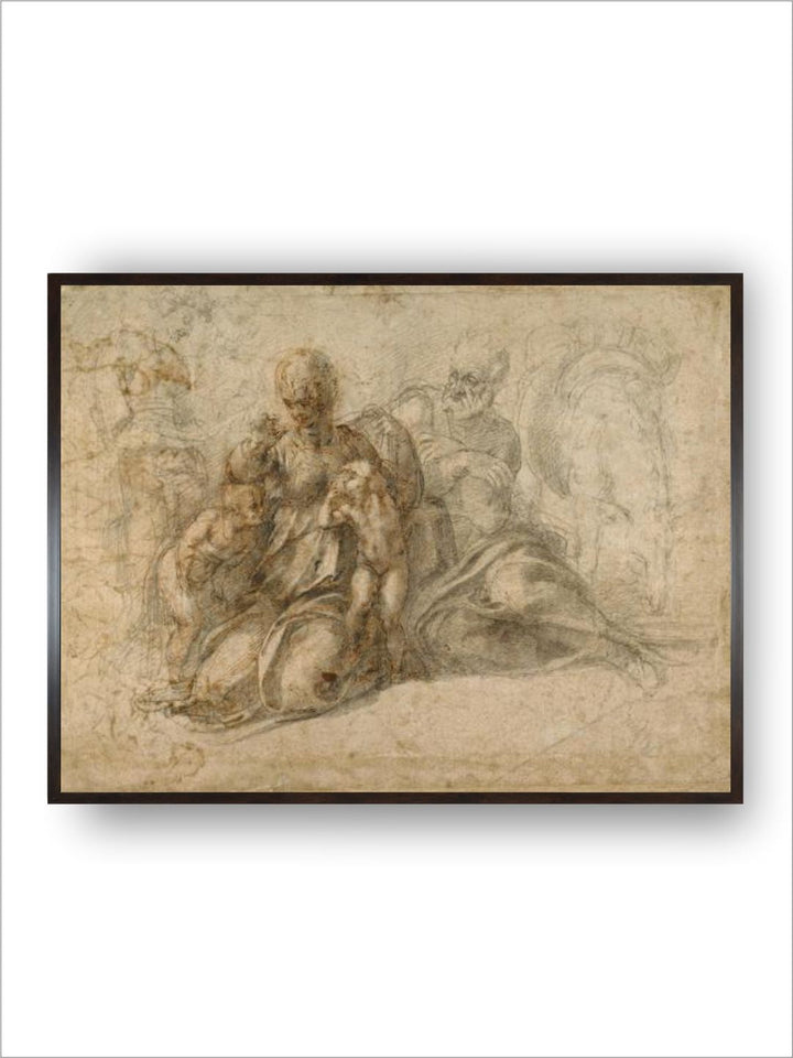 The Holy Family (recto); Amorous Putti (verso) c. 1530 by Michelangelo Buonarroti