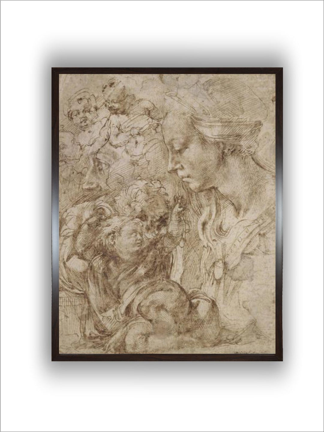Studies for a Holy Family with John the Baptist as Child, 1505 by Michelangelo Buonarroti
