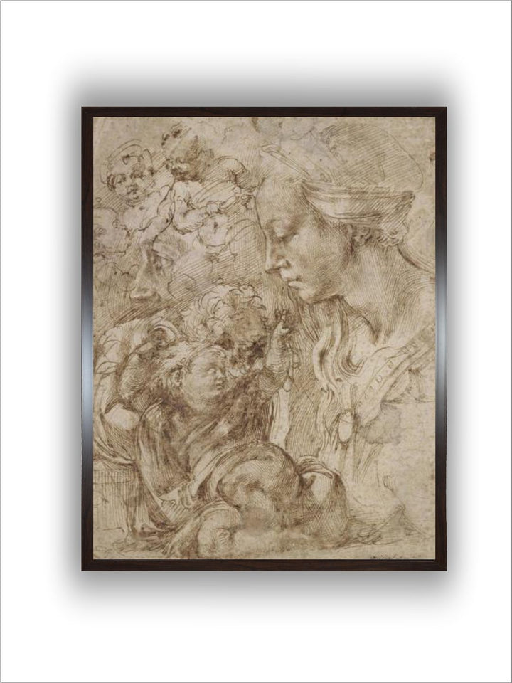 Studies for a Holy Family with John the Baptist as Child, 1505 by Michelangelo Buonarroti