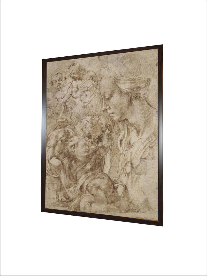 Studies for a Holy Family with John the Baptist as Child, 1505 by Michelangelo Buonarroti