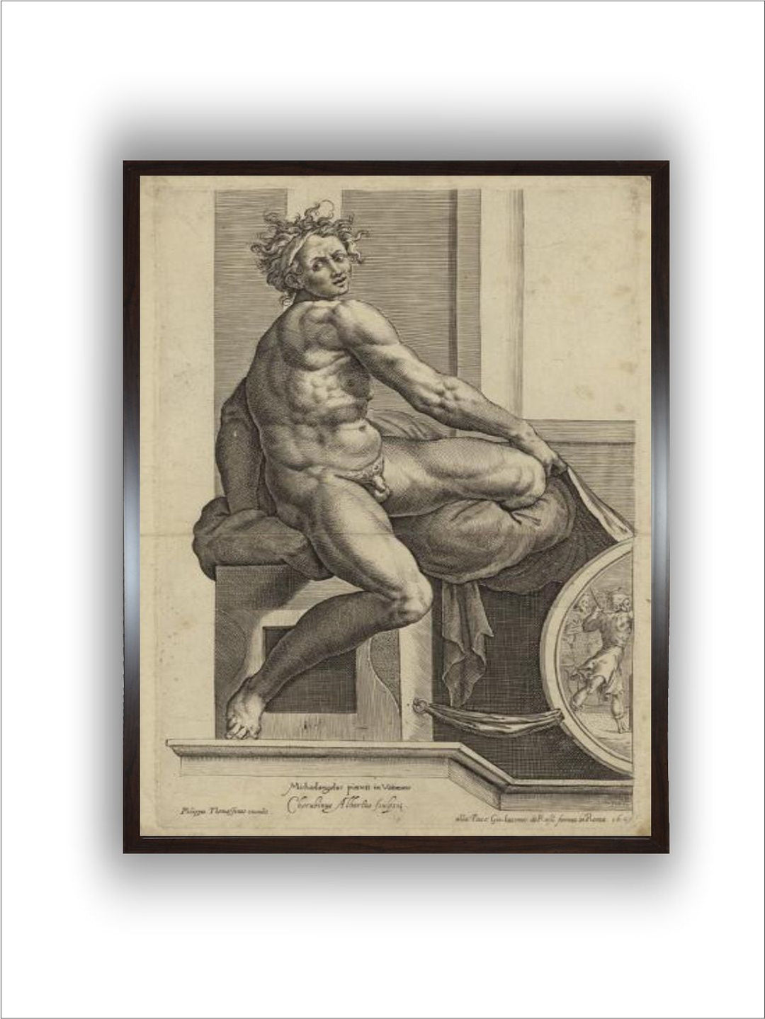 Figure from the Sistine Chapel Fresco in the Vatican by Michelangelo Buonarroti