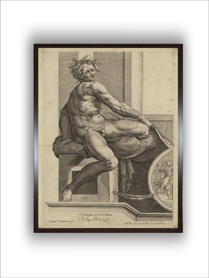 Figure from the Sistine Chapel Fresco in the Vatican by Michelangelo Buonarroti