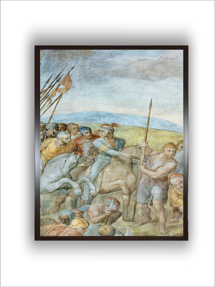 Roman Soldiers with their Leader Pointing Towards to Saint by Michelangelo Buonarroti