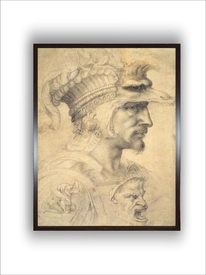 Ideal Head of a Warrior by Michelangelo Buonarroti