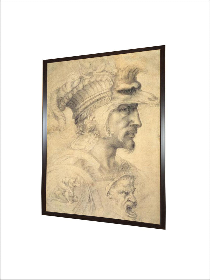 Ideal Head of a Warrior by Michelangelo Buonarroti