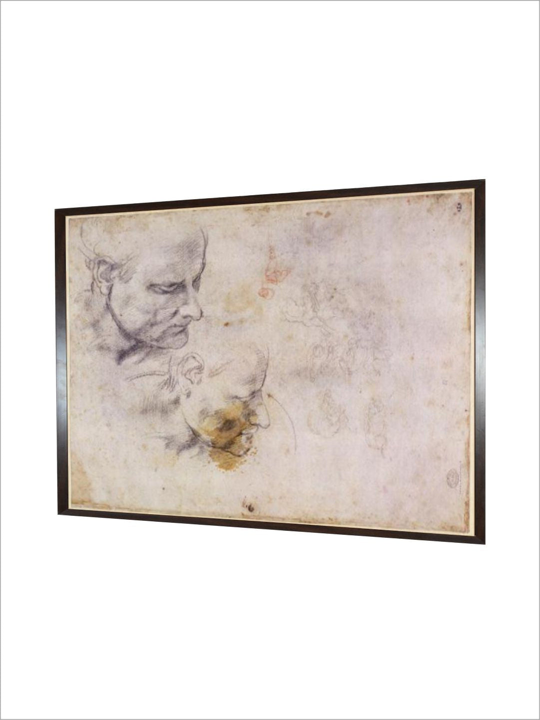 W.60 Sketch of a Male Head, in Two Positions by Michelangelo Buonarroti