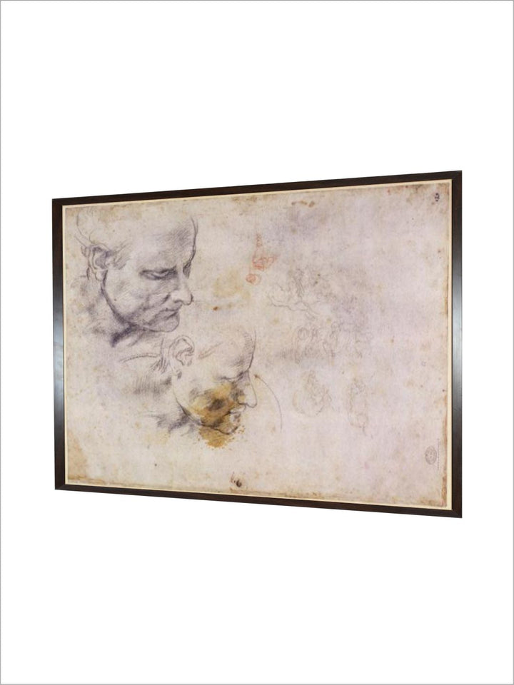 W.60 Sketch of a Male Head, in Two Positions by Michelangelo Buonarroti