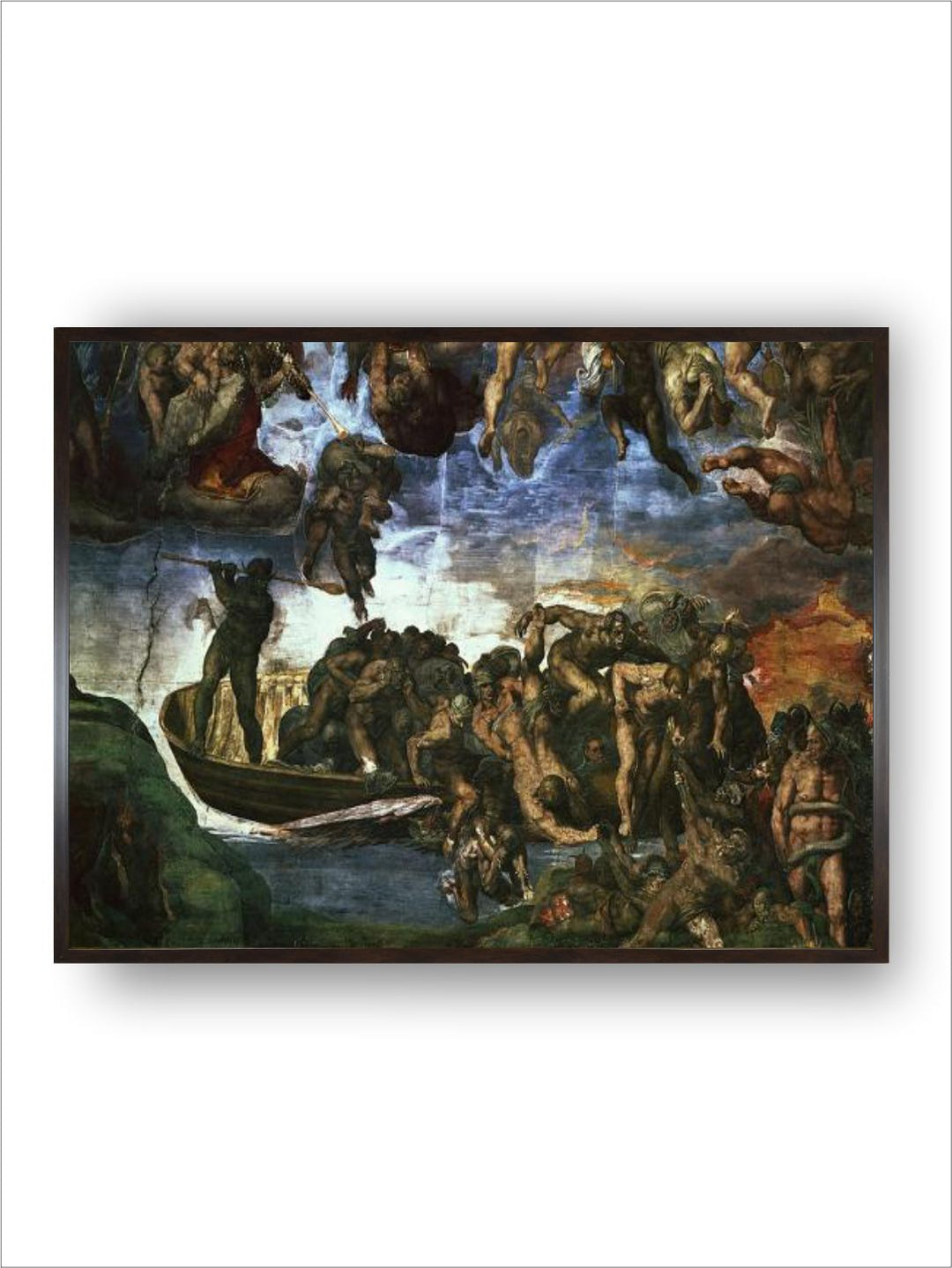 Last Judgement: detail from the Bottom Right Corner, Sistine Chapel by Michelangelo Buonarroti