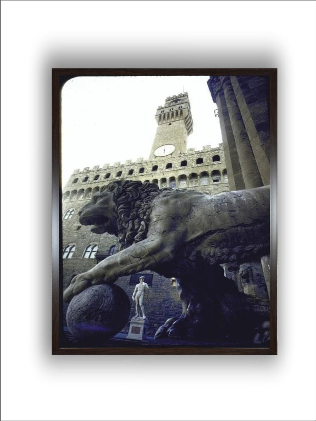 Replica of the david under Belly of Roman Lion in Piazza della by Michelangelo Buonarroti