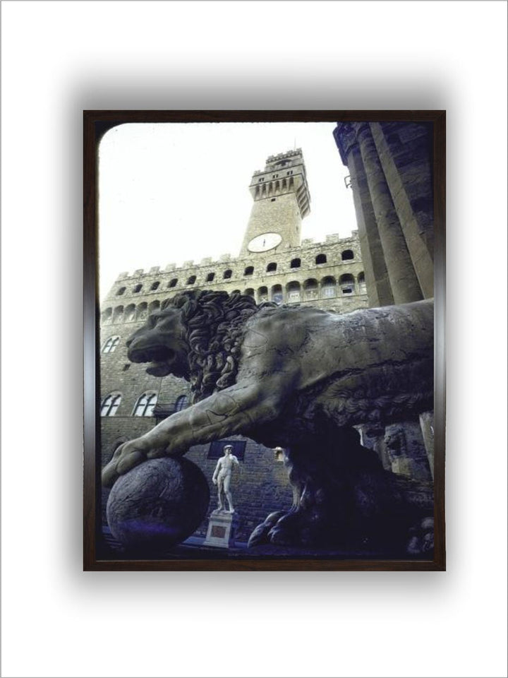 Replica of the david under Belly of Roman Lion in Piazza della by Michelangelo Buonarroti