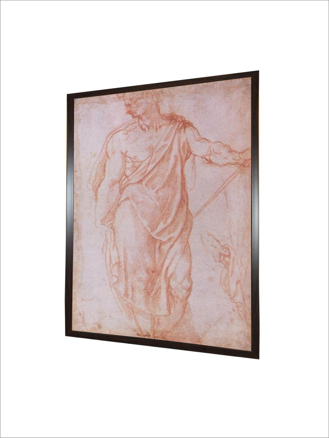 Sketch of a Man Holding a Staff and a Study of a Hand by Michelangelo Buonarroti