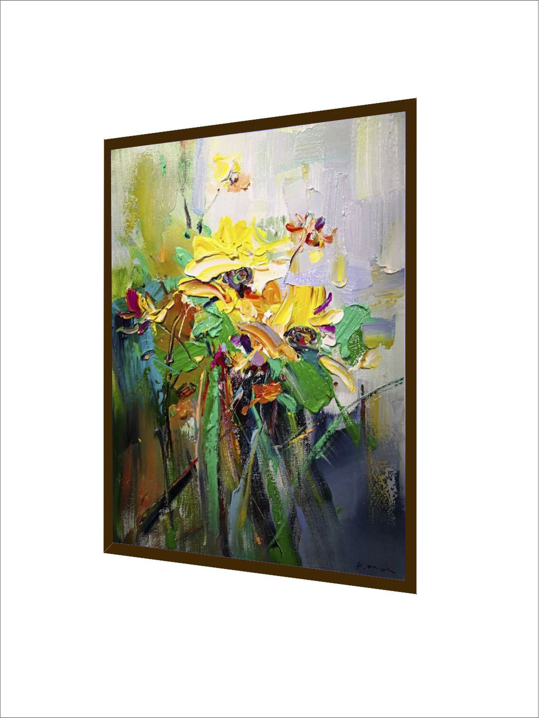" Yellow & Green Abstract Wall Art''