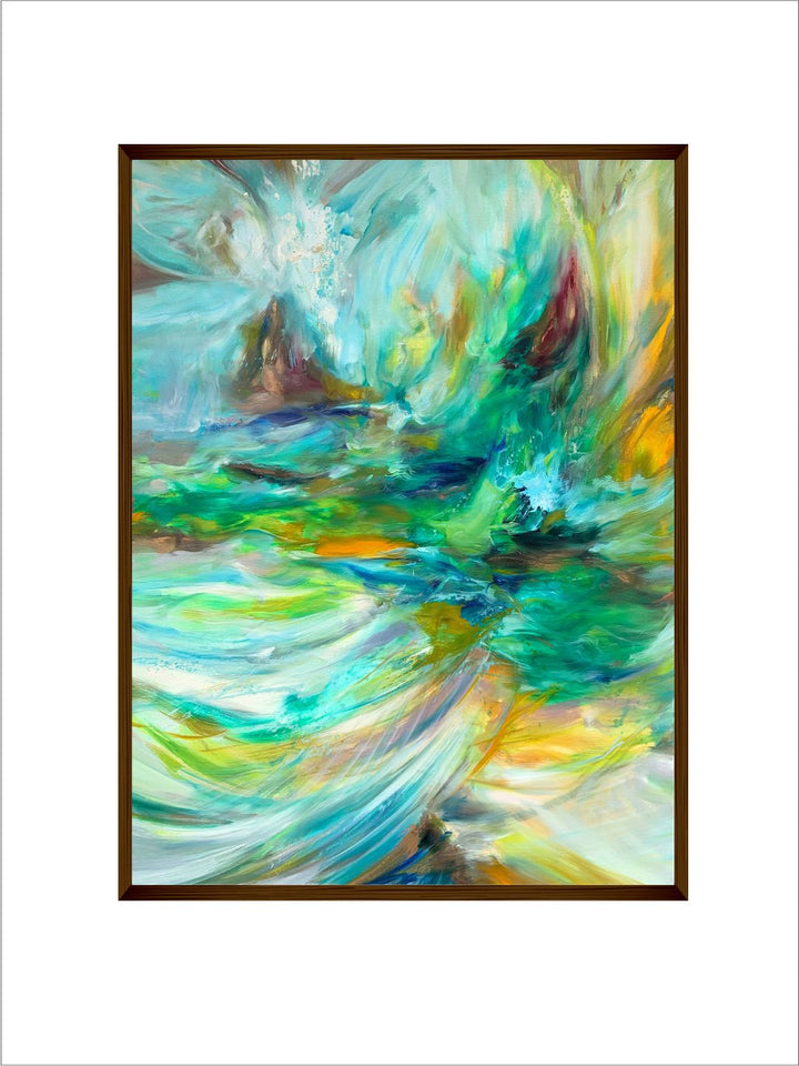 "   Multi-Coloured Abstract Framed Wall Painting''