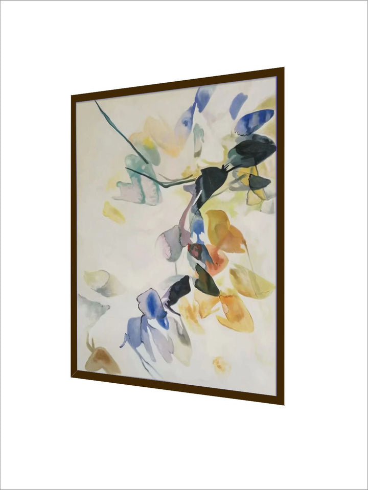 "   White & Blue Abstract Wall Paintings''