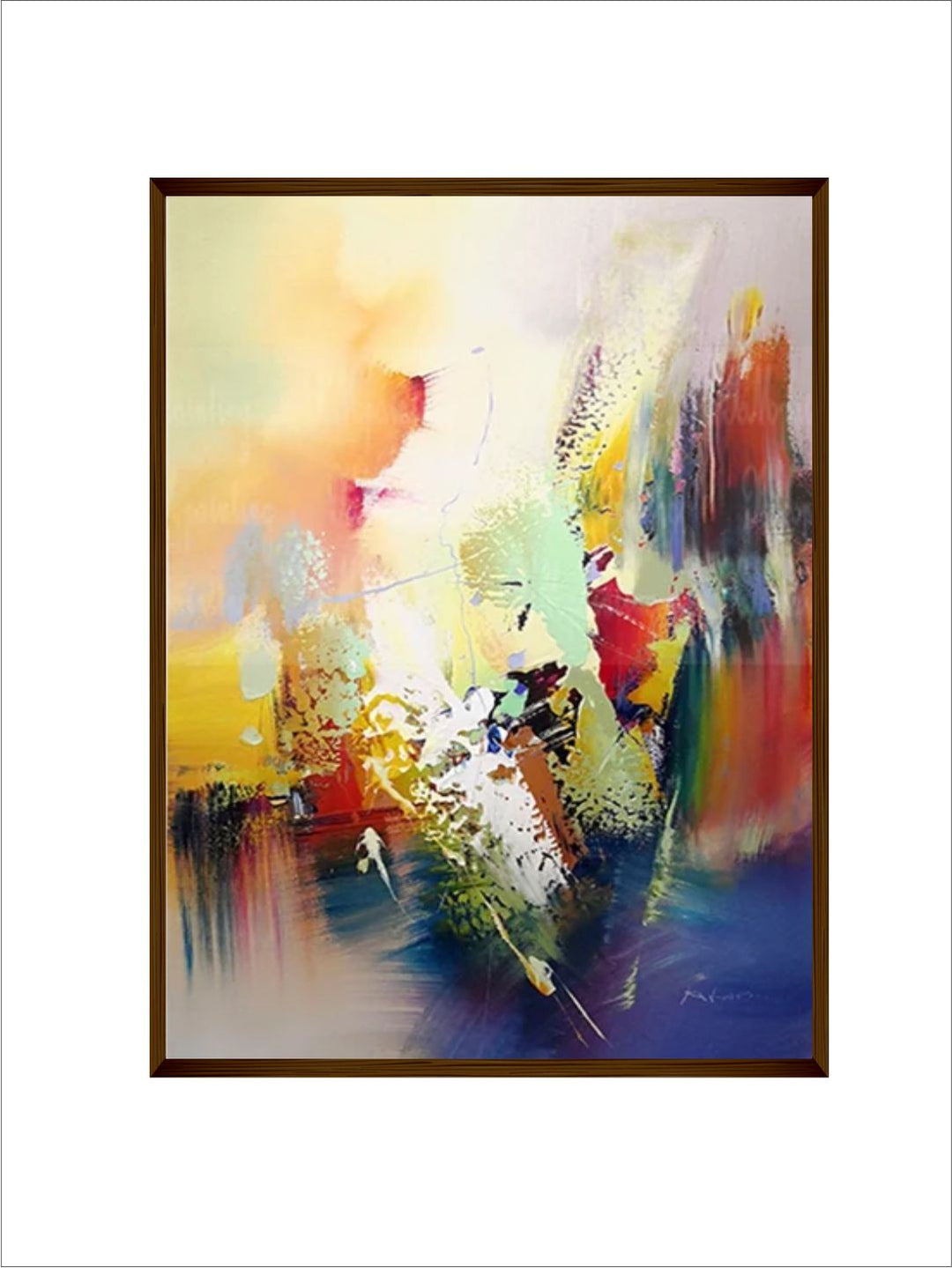 "  Yellow & Blue Abstract Wall Art''