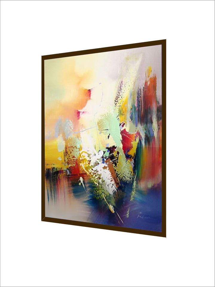 "  Yellow & Blue Abstract Wall Art''