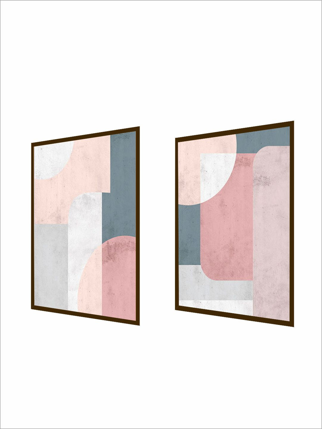"   Set of 2 Abstract Wood Wall Art''