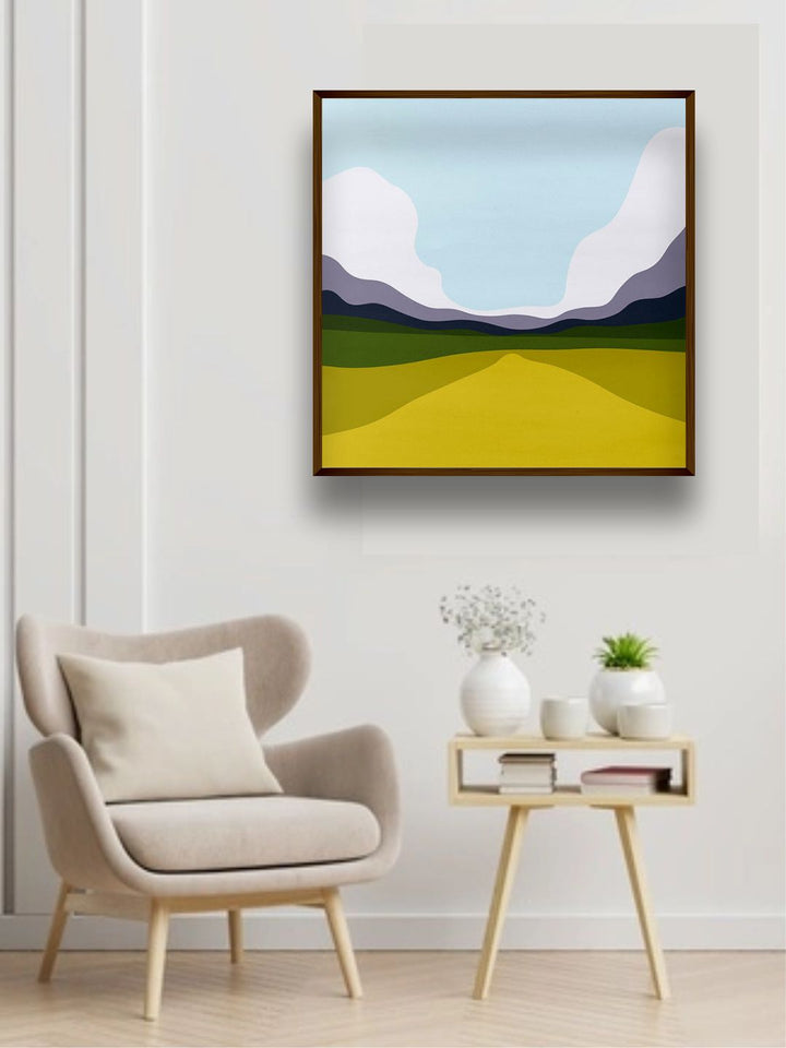 "    Blue & Green Abstract Painting Wall Art''