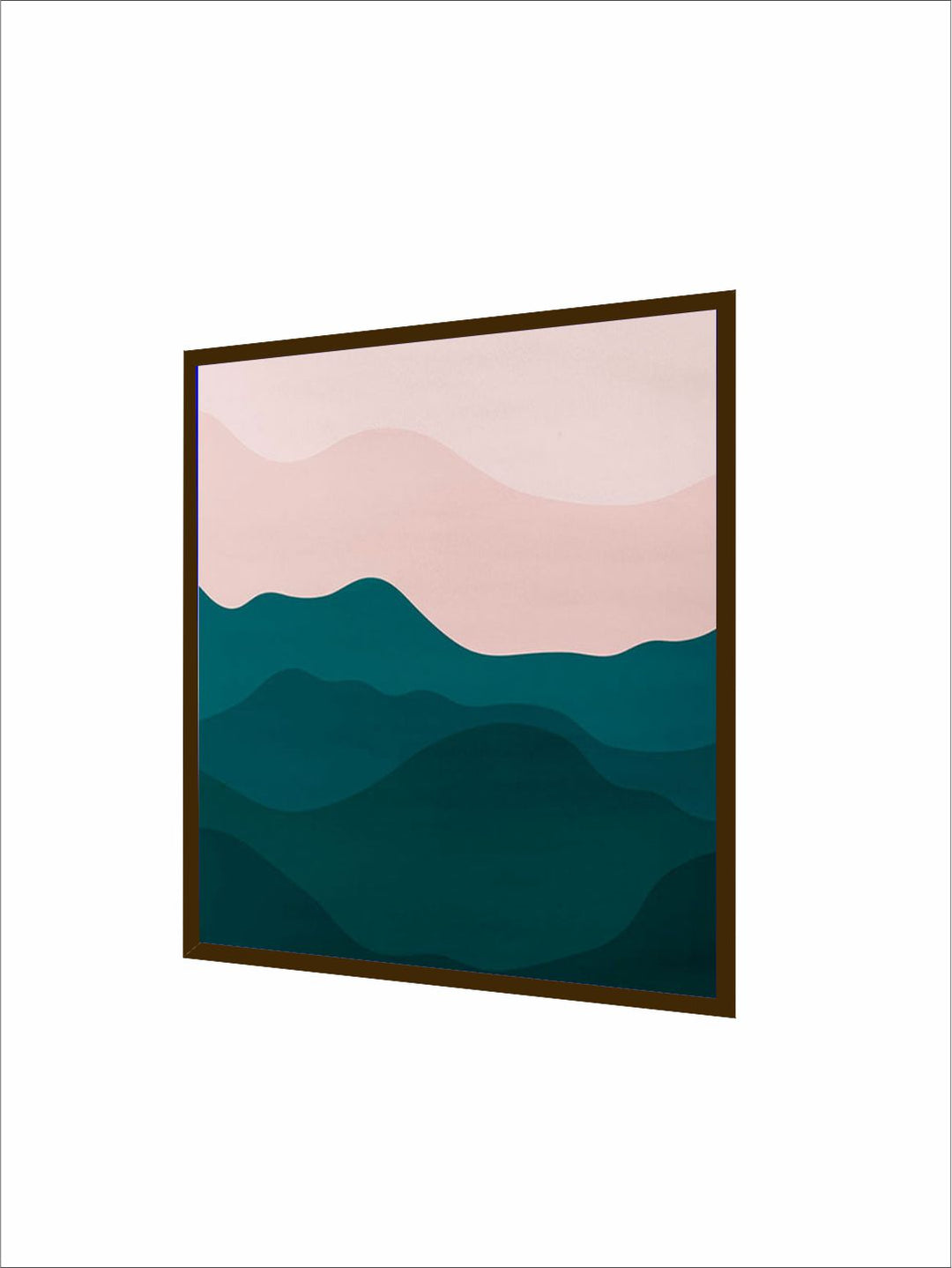 "   Green & Pink Abstract Framed Wall Painting''