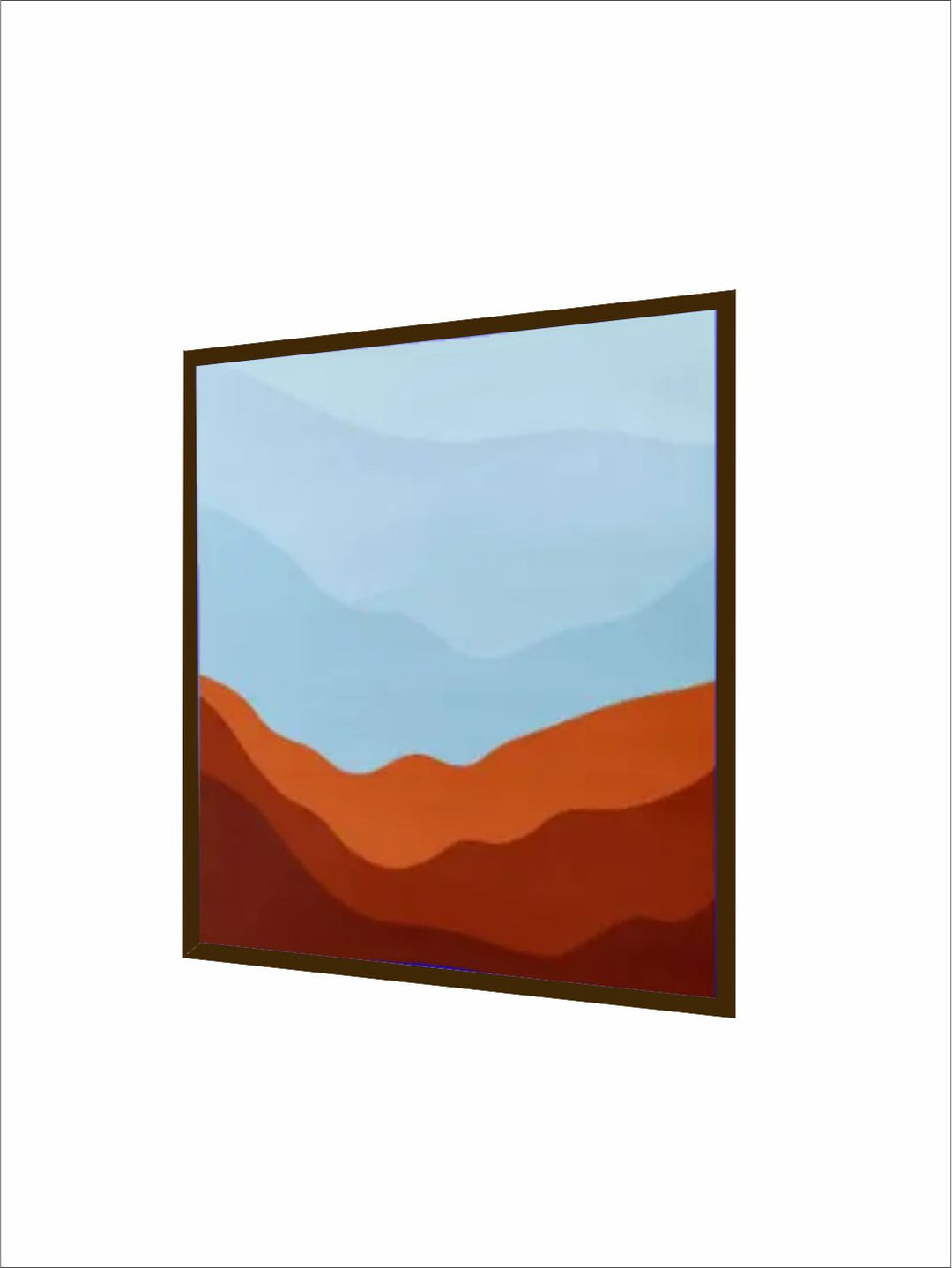 "   Blue & Red Abstract Wood Wall Art''