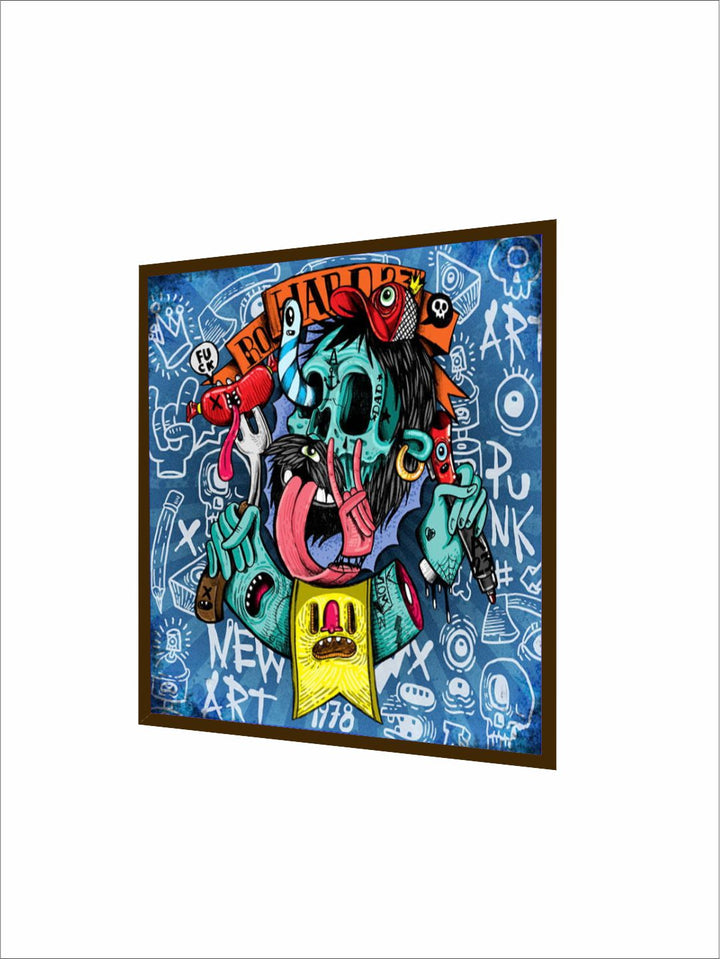 "   Blue & Red Abstract Wall Paintings''