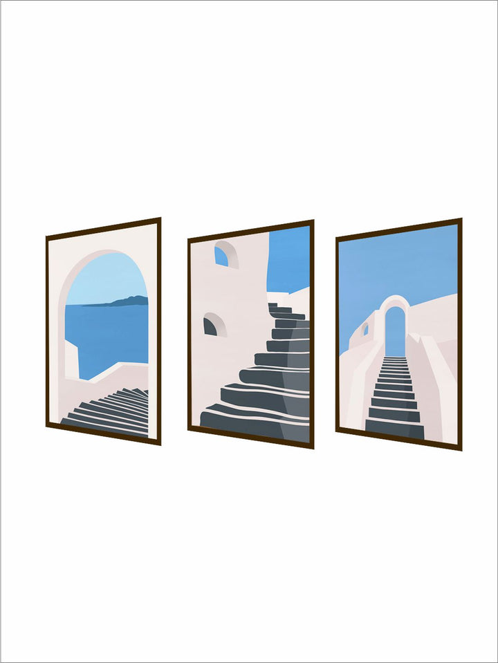 "    Blue & Cream Abstract Painting Wall Art''