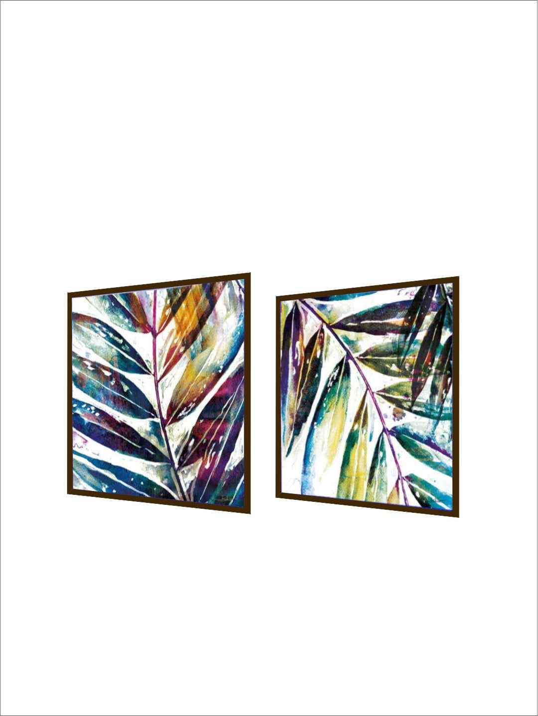 "    Set Of 2 Blue & White Abstract Framed Wall Painting''