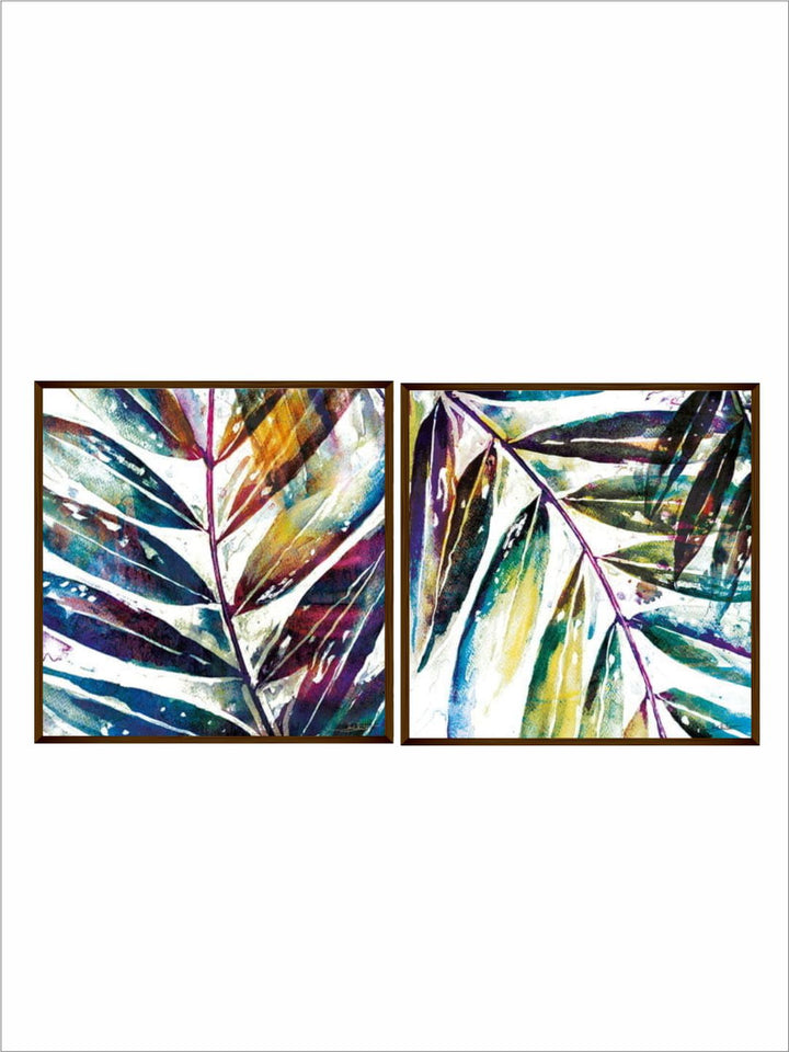 "    Set Of 2 Blue & White Abstract Framed Wall Painting''