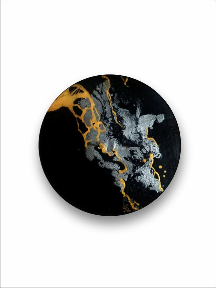 " Black  Grey Abstract Printed Canvas Painting Wall Art''
