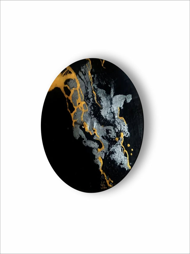 " Black  Grey Abstract Printed Canvas Painting Wall Art''