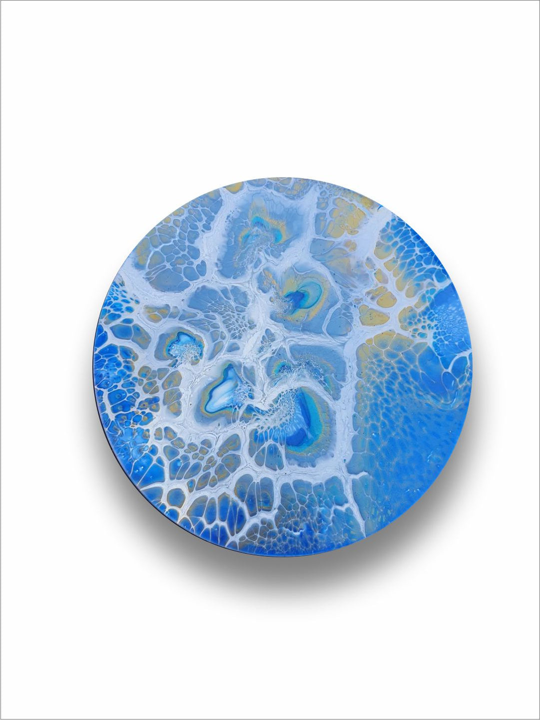 "  Blue & White Abstract Framed Wall Painting''