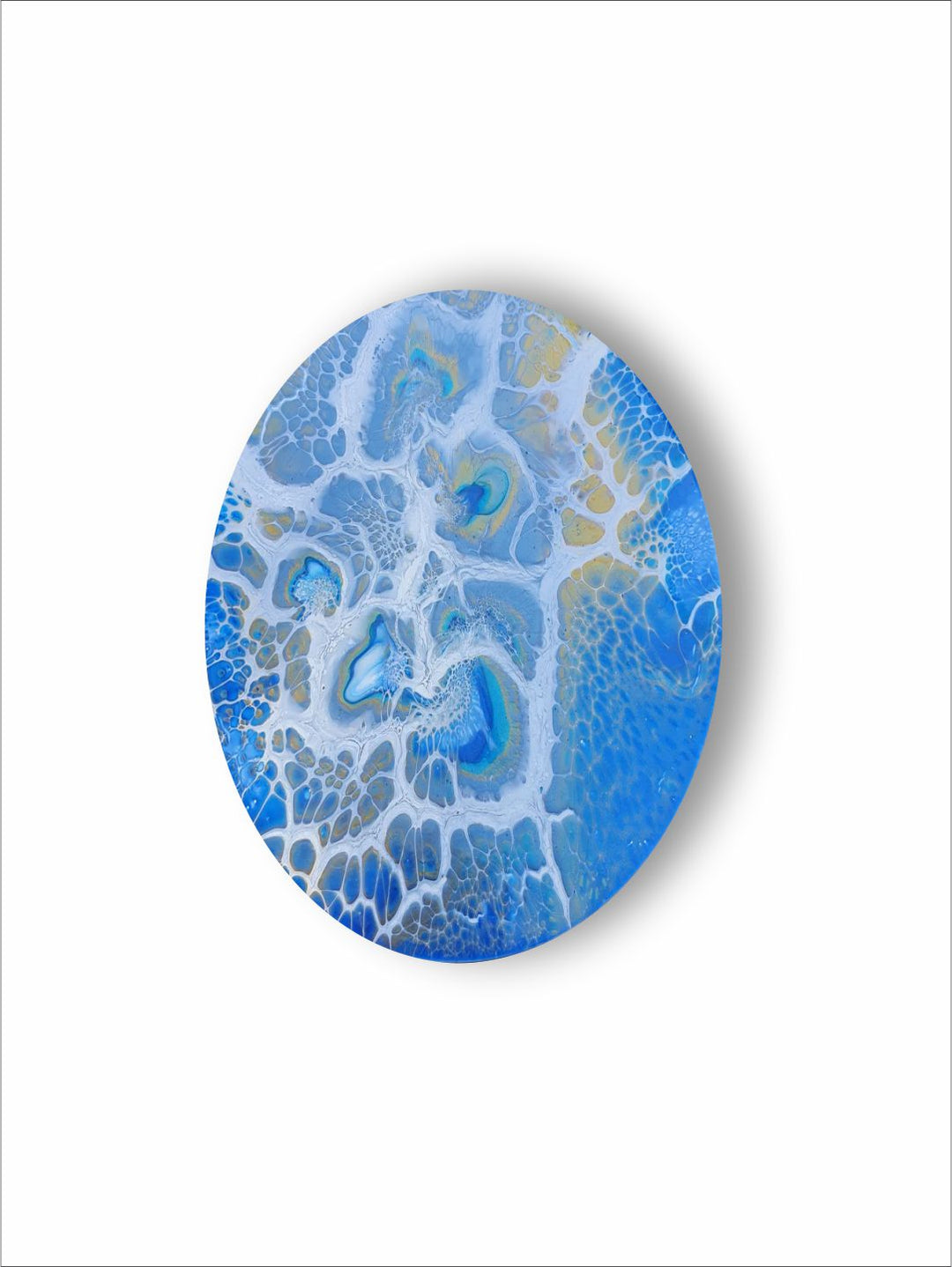 "  Blue & White Abstract Framed Wall Painting''