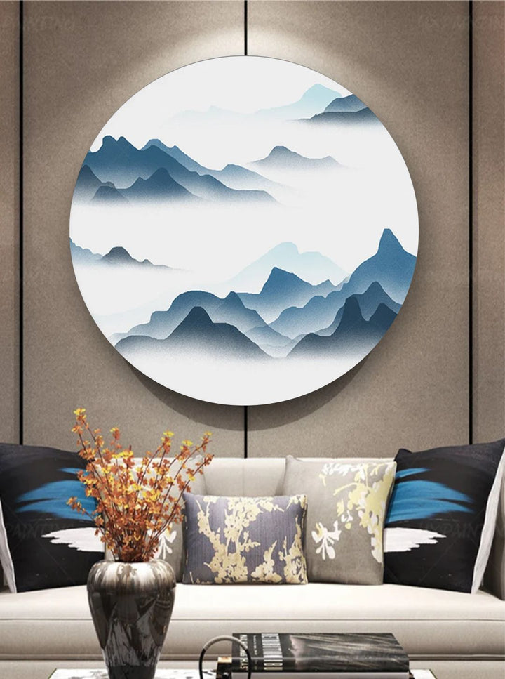 "  Blue & White Abstract Painting Wall Art''
