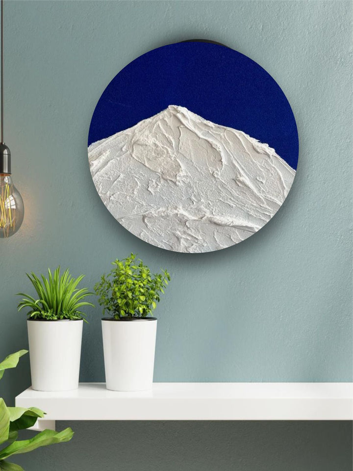 "   White & Blue Abstract Wall Art''