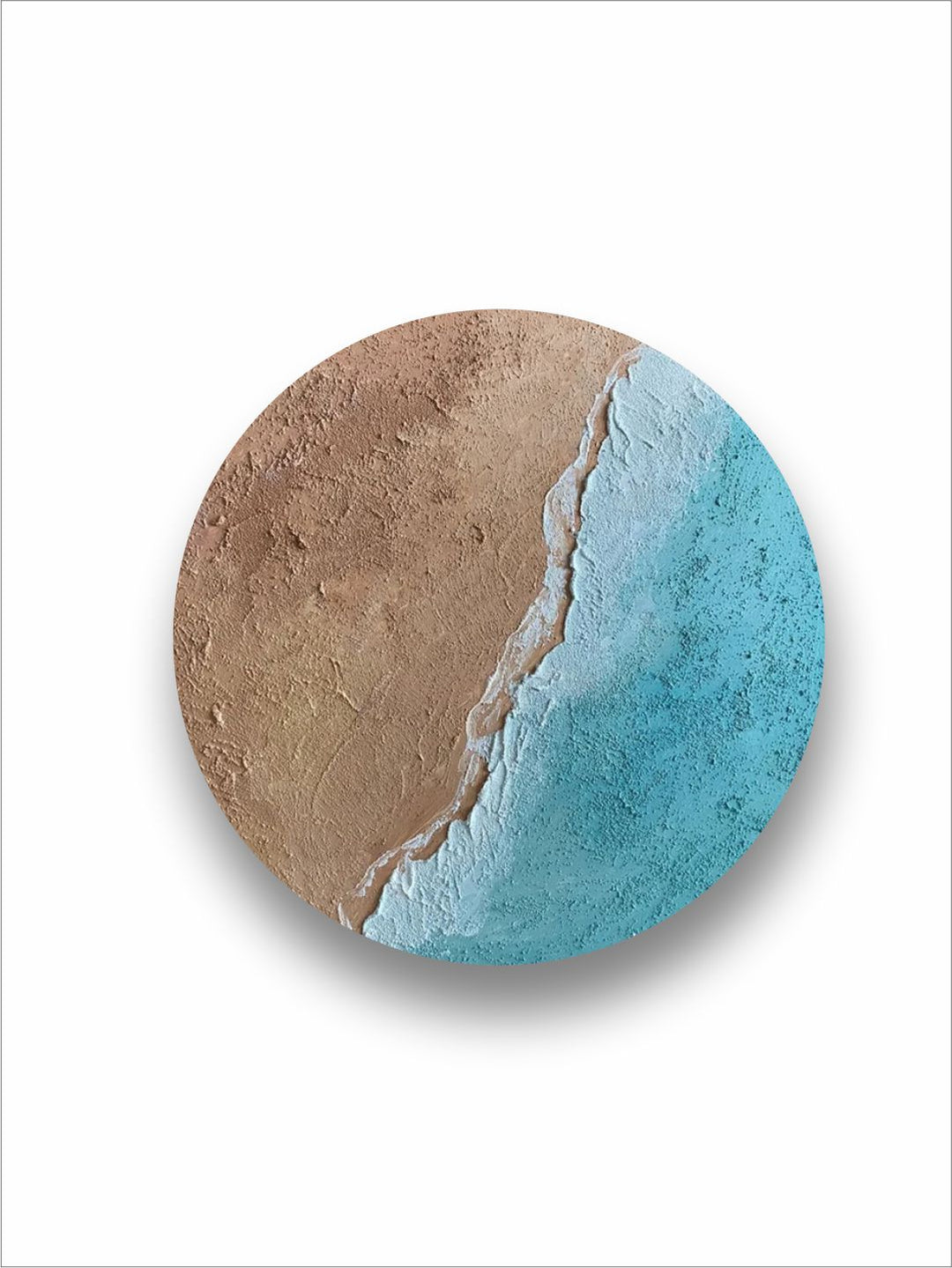 "   Blue & Beige Abstract Painting Wall Art (20X20 INCHES)''