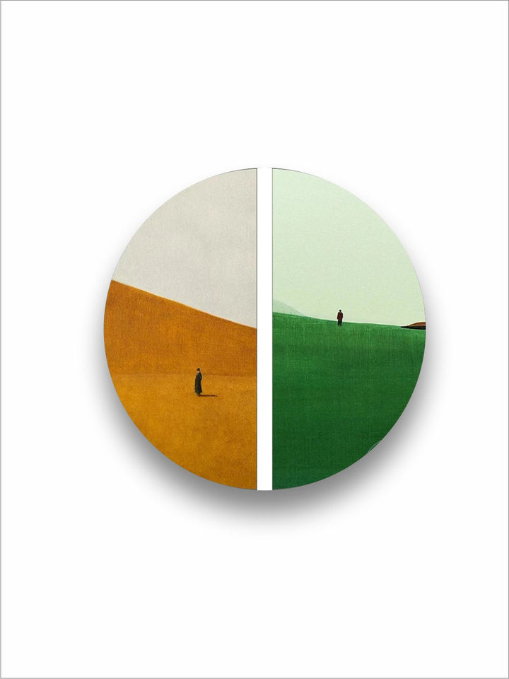 "   Orange & Green Framed Wall Painting''