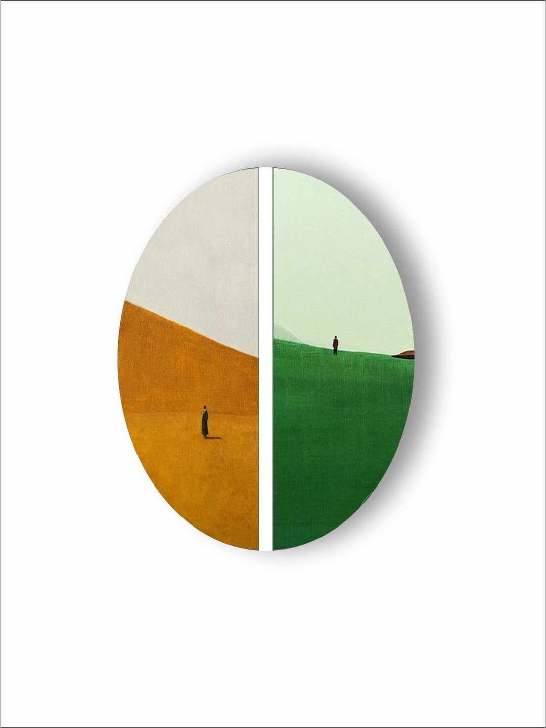 "   Orange & Green Framed Wall Painting''