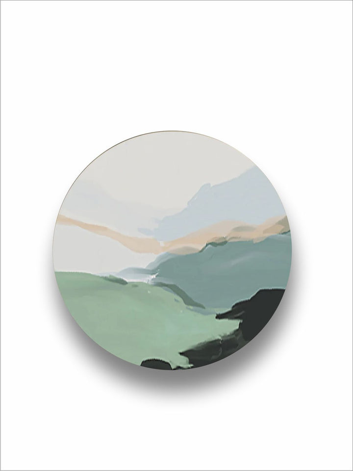 "  White & Green Abstract Wall Art''