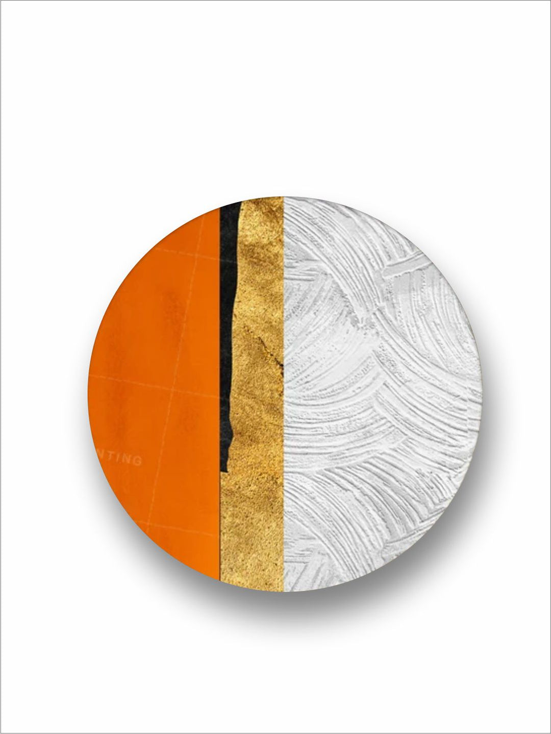 "   White & Orange Abstract Framed Wall Painting''