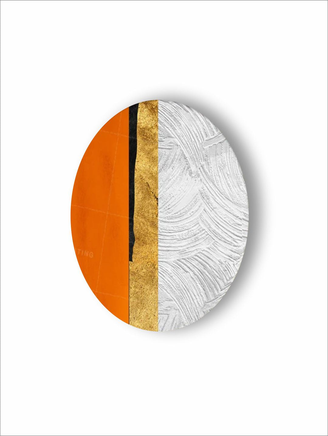 "   White & Orange Abstract Framed Wall Painting''