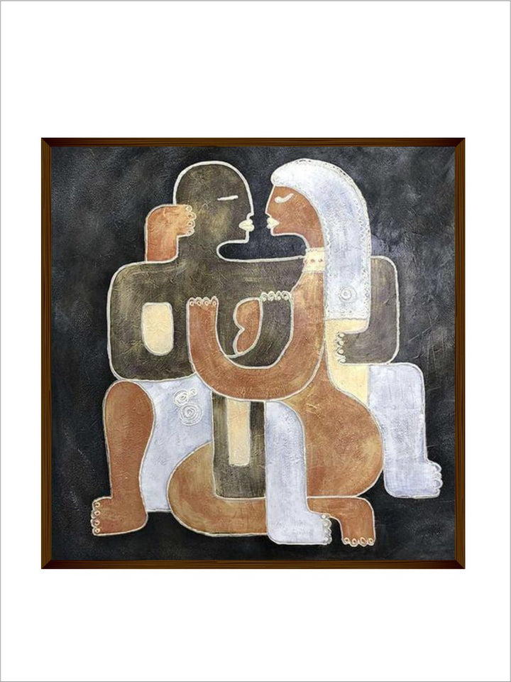 "Black  Beige Abstract Painting Wall Art''