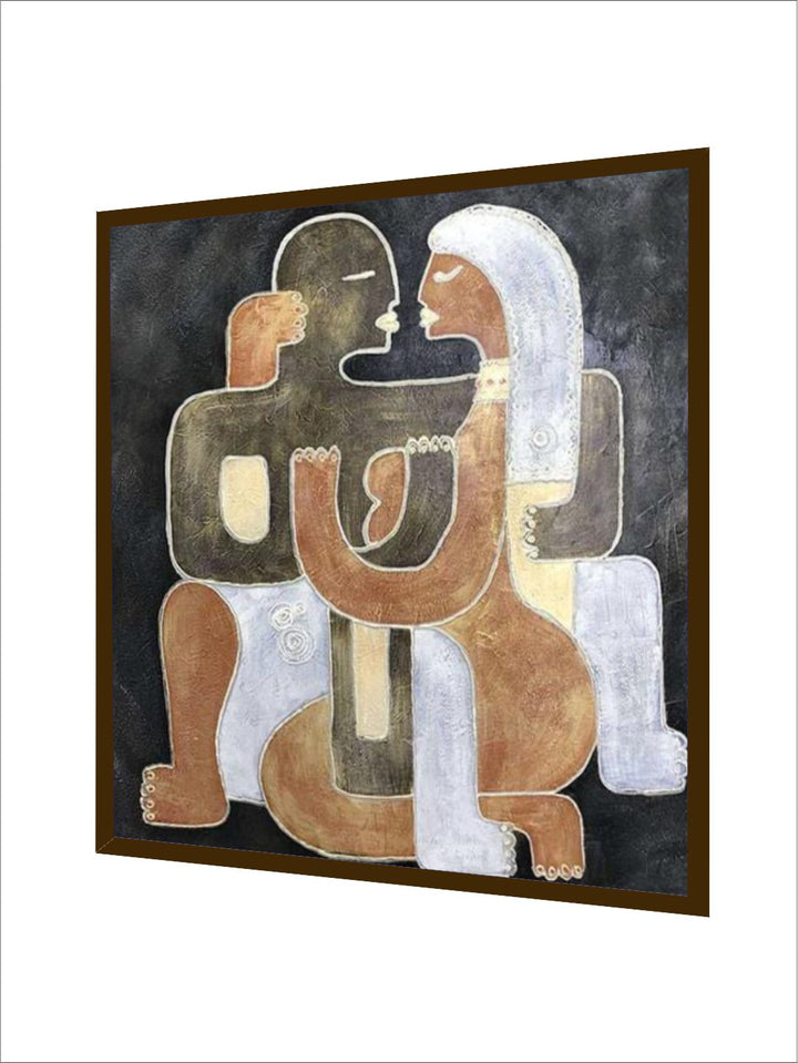 "Black  Beige Abstract Painting Wall Art''