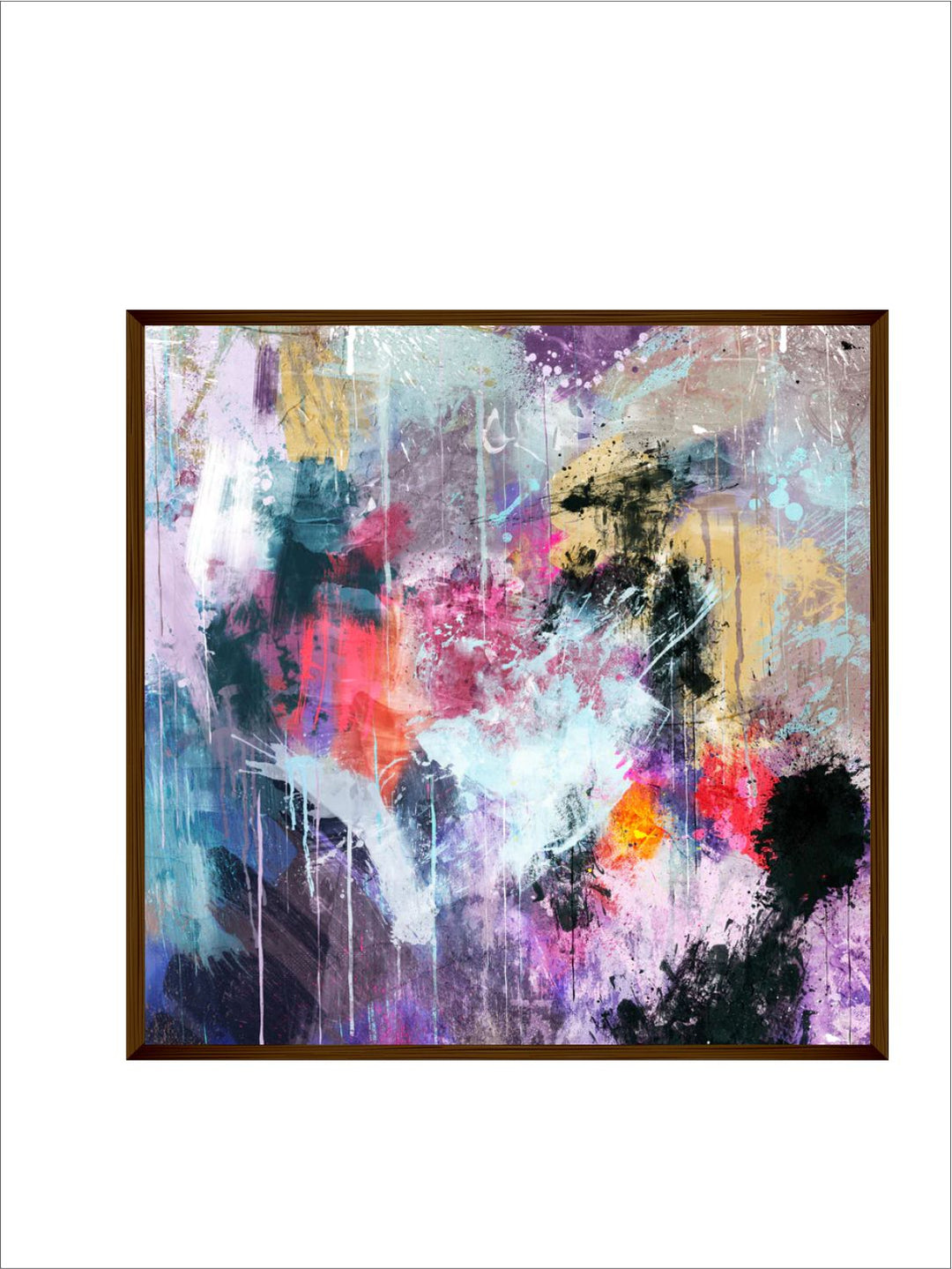 "Purple  White Abstract Painting Wall Art''