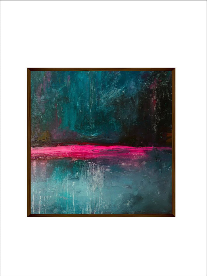 "Blue  Pink Abstract Painting Wall Art''