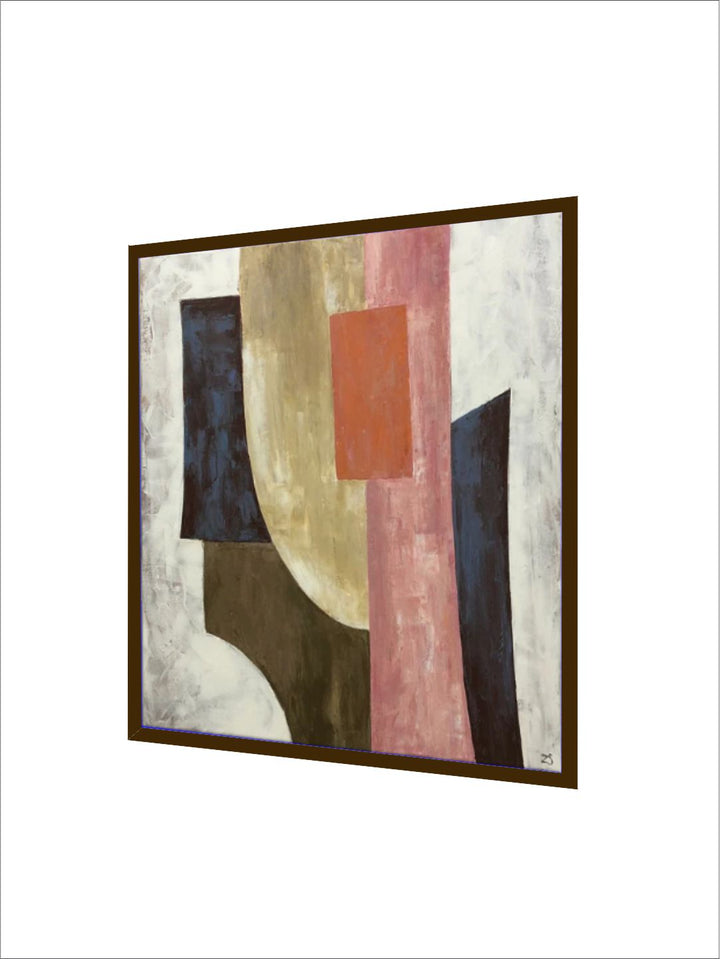 "Multicolored Abstract Painting Framed Wall Art''