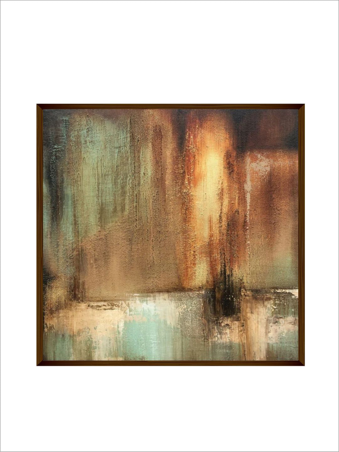 "Brown Abstract Painting Framed Wall Art''