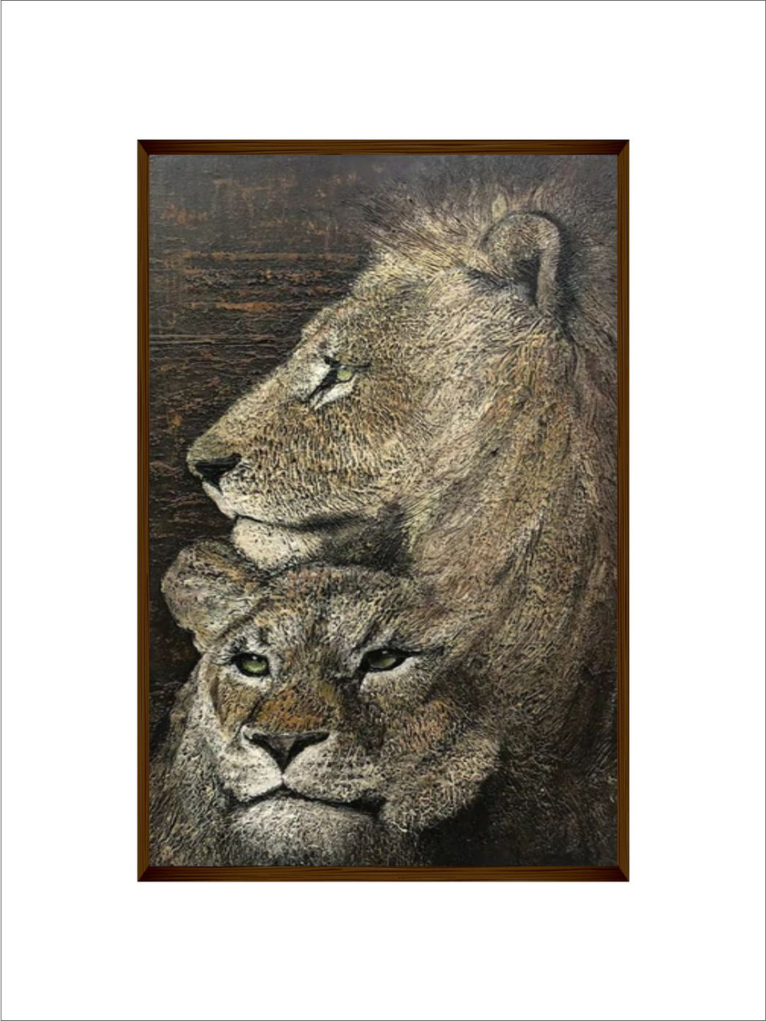 "Brown & Black Animal Framed Wall Art''