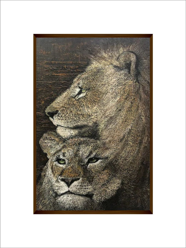 "Brown & Black Animal Framed Wall Art''