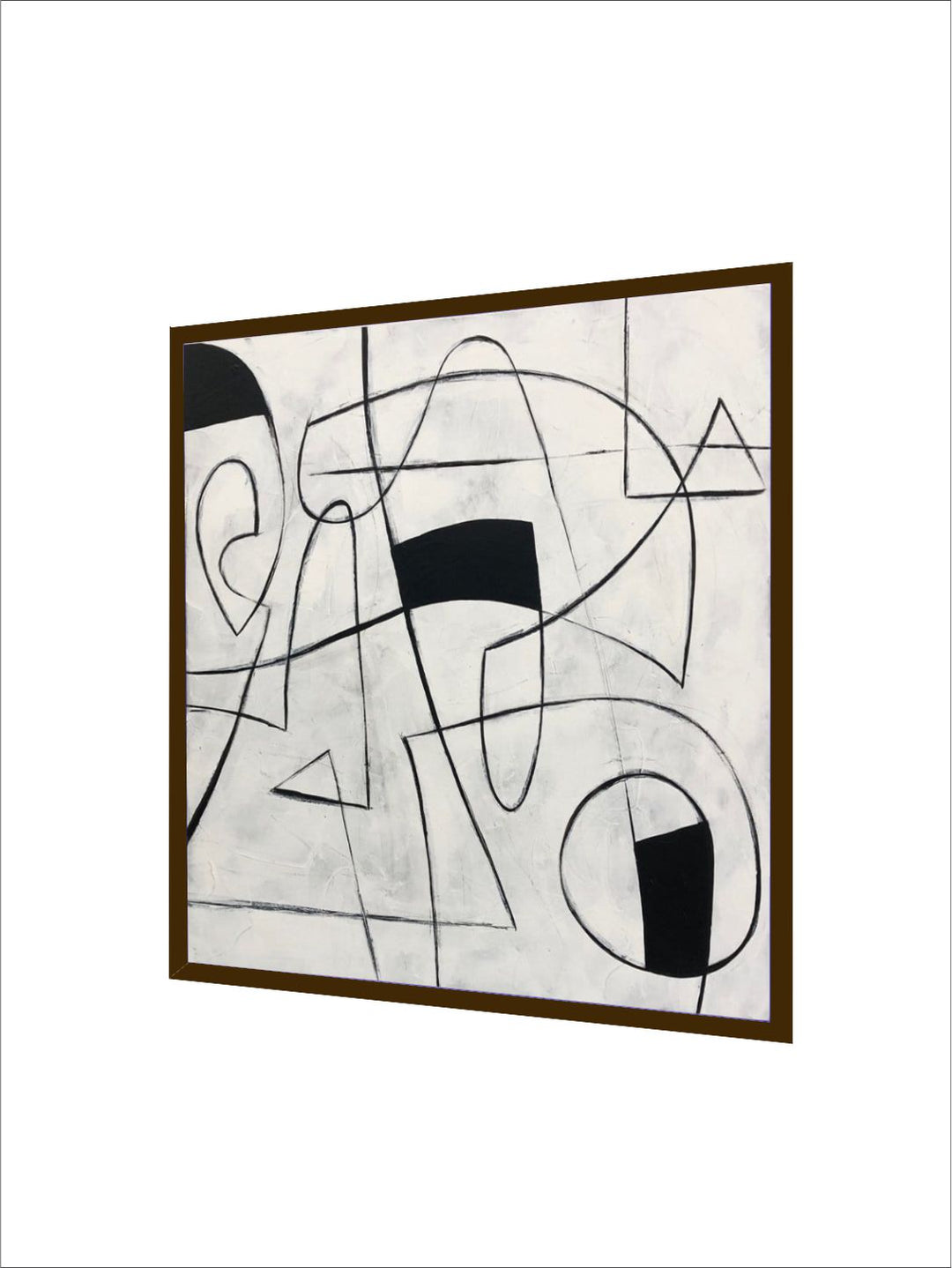 "White & Black Abstract Painting Framed Wall Art''